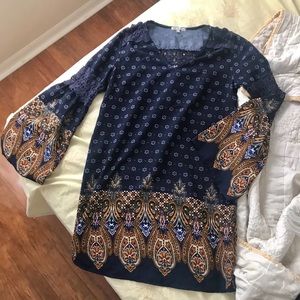 Paisley Bell sleeve dress